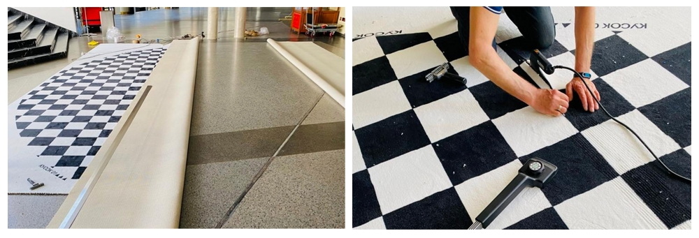 Отдельные части ковра и их соединение в единое целое Ковер в разборном виде и соединение его в одно целое