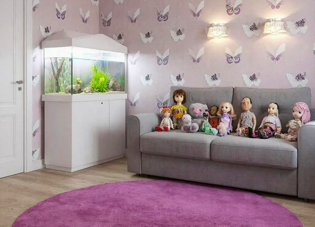 сиреневый круглый ковер