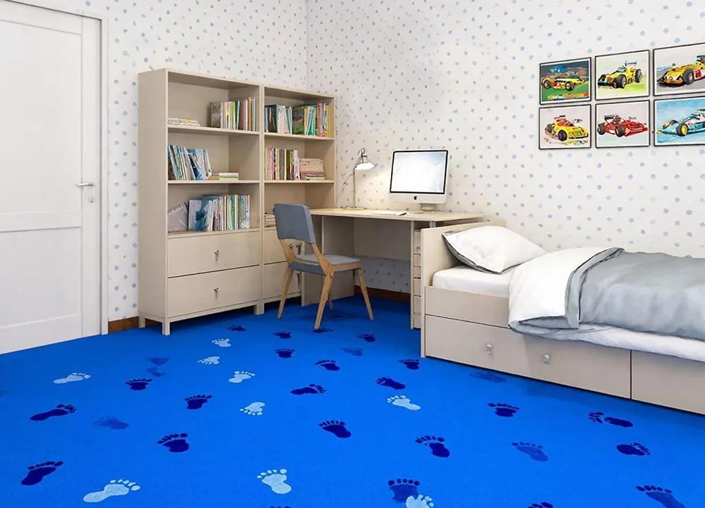 Синий ковролин