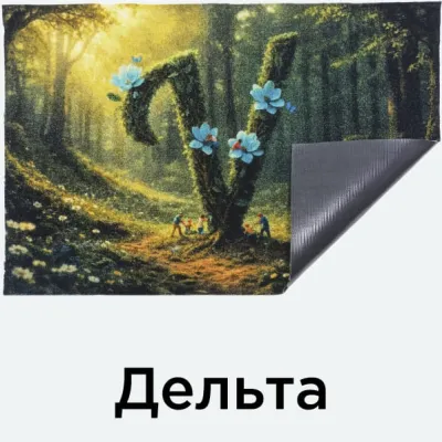 Дельта с логотипом — придверный прорезиненный коврик