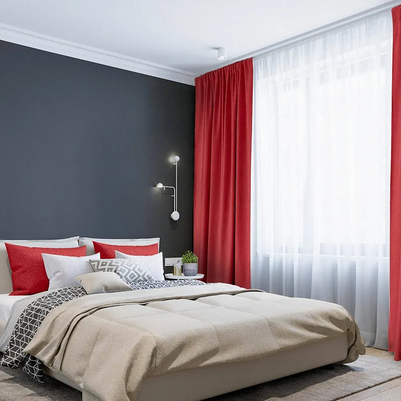Штора Канвас однотонная v43 с креплением кулиса. Фото 1