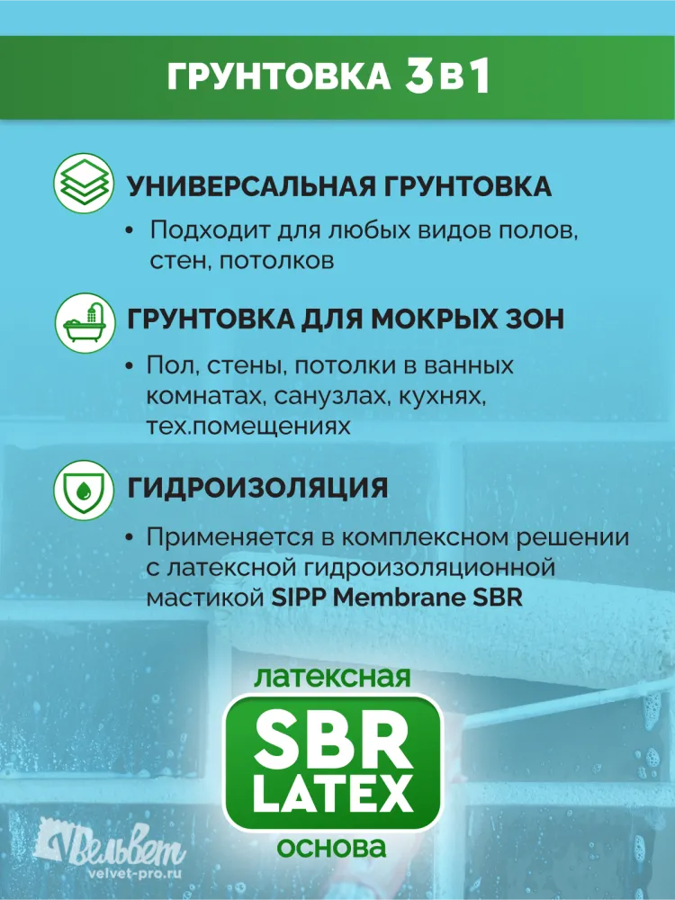 Грунтовка (праймер) SIPP Primer SBR LATEX