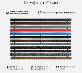 Грязезащитная решетка Комфорт Слим