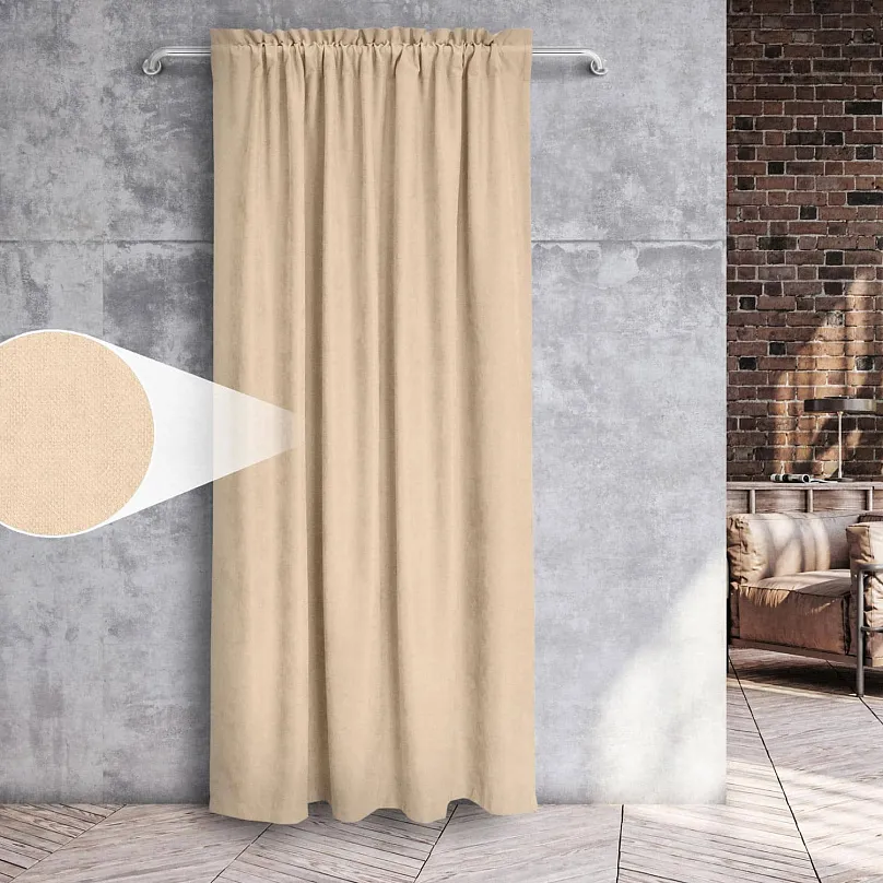 Штора Канвас однотонная v06 с креплением кулиса с гребешком. Фото 3