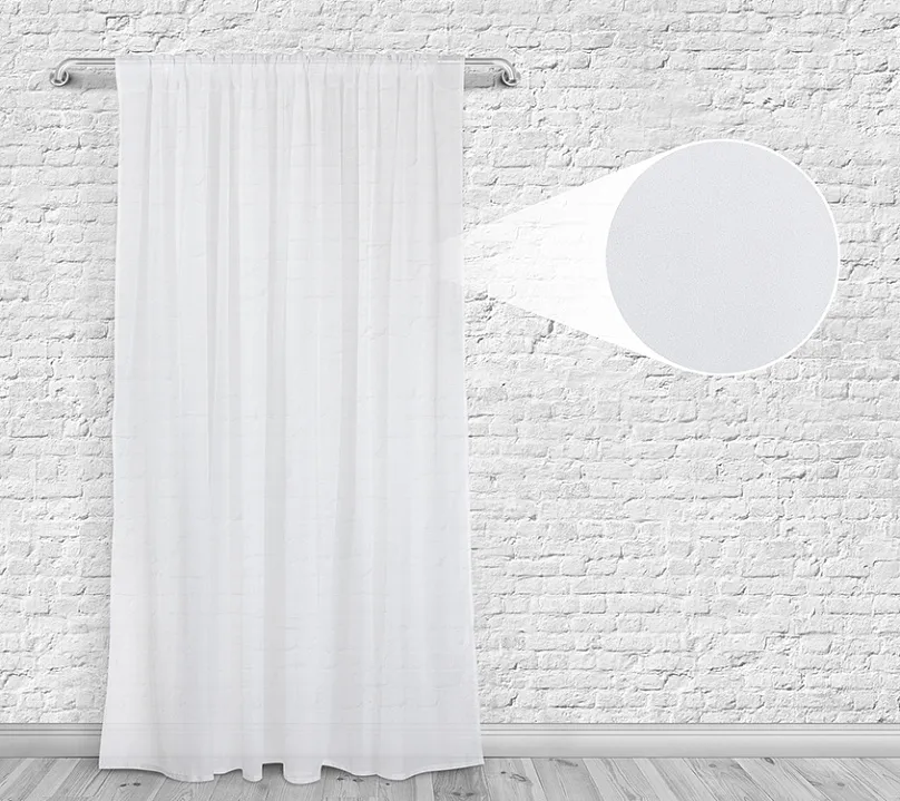 Вуаль однотонная белая на кулиске. Фото 4