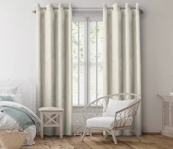 Штора Канвас однотонная v02 с креплением люверсы. Фото 2