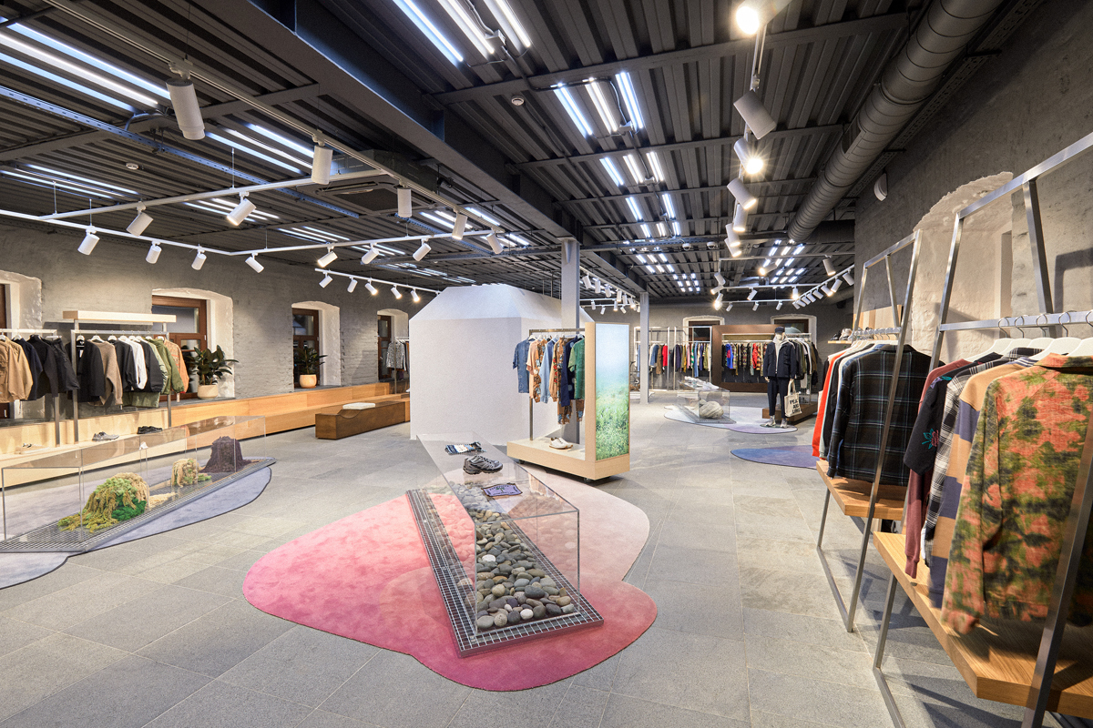 Ковер для оформления острова в магазине одежды на заказ