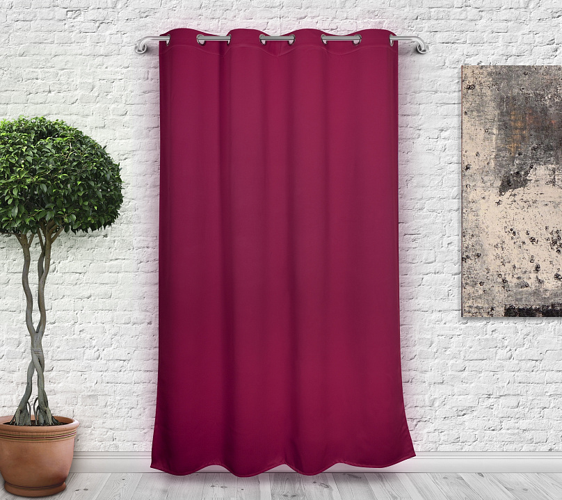 Шторы Премиум рубиновые на люверсах. Фото 3