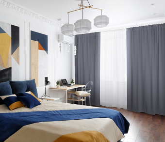 Шторы Премиум серые на кулиске. Фото 1