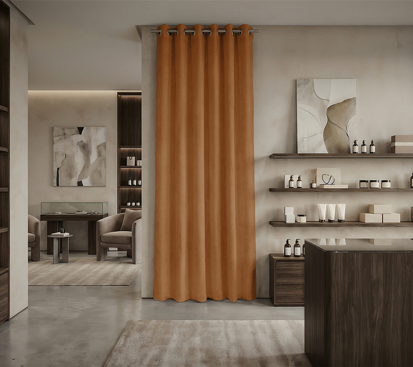 Штора Микровелюр v09 с креплением Люверсы. Фото 1