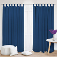 Шторы Премиум темно-синие на петлях на липучках. Фото 2