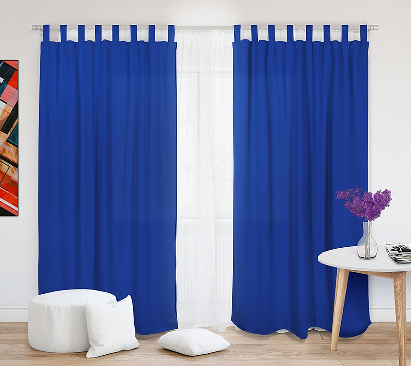 Шторы Стандарт василек на петлях на липучках. Фото 1