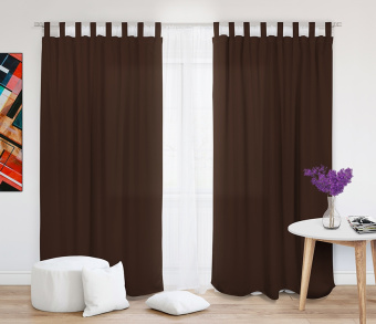Шторы Эконом шоколад на петлях без липучек. Фото 2