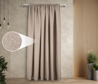 Штора Димаут Рогожка с креплением Шторная тесьма v03. Фото 1