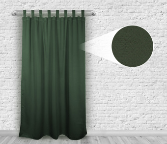Шторы Премиум темно-зеленые на петлях без липучек. Фото 4