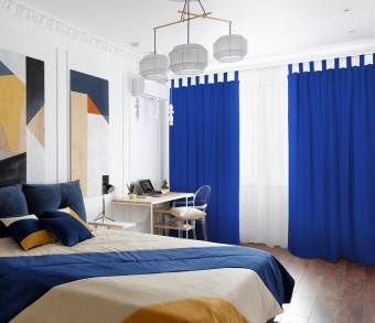 Шторы Стандарт василек на петлях на липучках. Фото 2