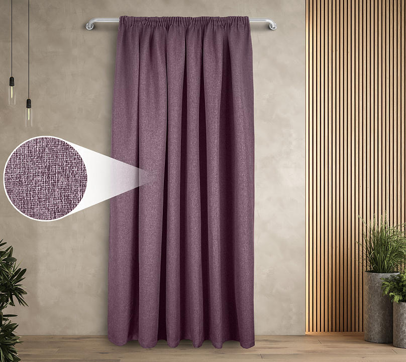 Штора Димаут Рогожка с креплением Шторная тесьма v24. Фото 1