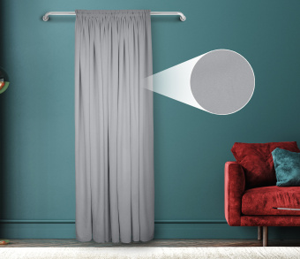 Штора Велюр матовый с креплением Шторная тесьма v12. Фото 1