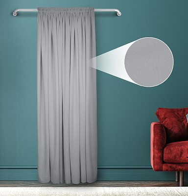 Штора Велюр матовый с креплением Шторная тесьма v12