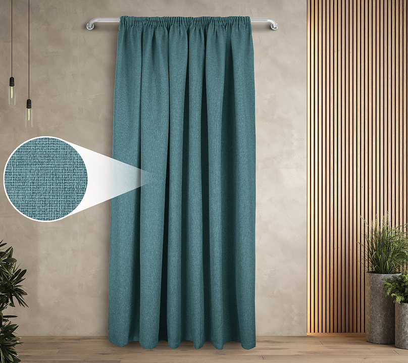 Штора Димаут Рогожка с креплением Шторная тесьма v17. Фото 1