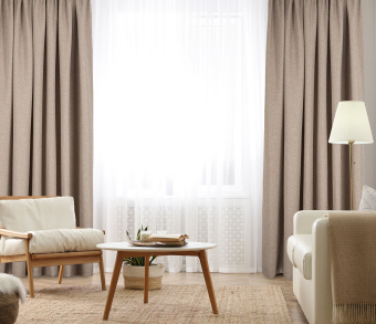 Штора Димаут Рогожка с креплением Шторная тесьма v03. Фото 2