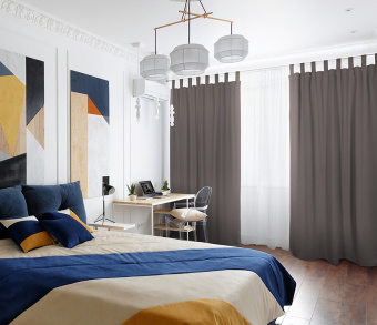 Шторы Премиум светло-коричневые на петлях без липучек. Фото 1