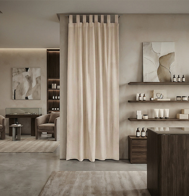 Штора Микровелюр с креплением v03 Петли с липучкой