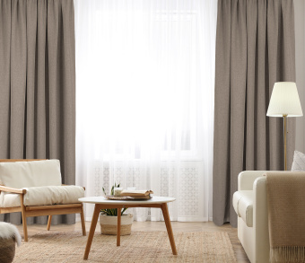 Штора Димаут Рогожка с креплением Петли v13. Фото 2