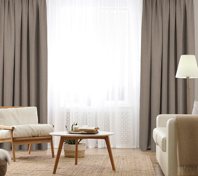 Штора Димаут Рогожка с креплением Петли v13. Фото 2