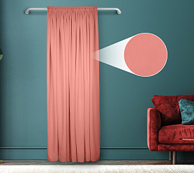 Штора Велюр матовый с креплением Шторная тесьма v25