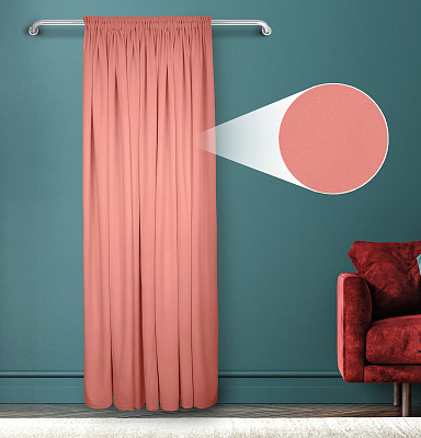 Штора Велюр матовый с креплением Шторная тесьма v25