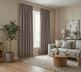 Штора Микровелюр v31 с креплением Шторная тесьма