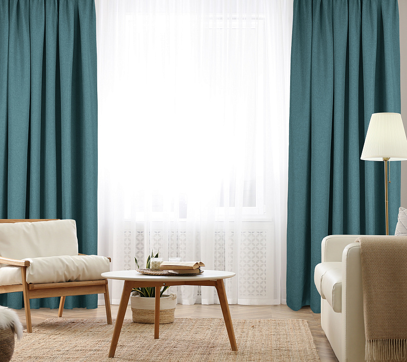 Штора Димаут Рогожка с креплением Петли v17. Фото 2