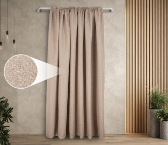 Штора Димаут Рогожка с креплением Шторная тесьма v04. Фото 1