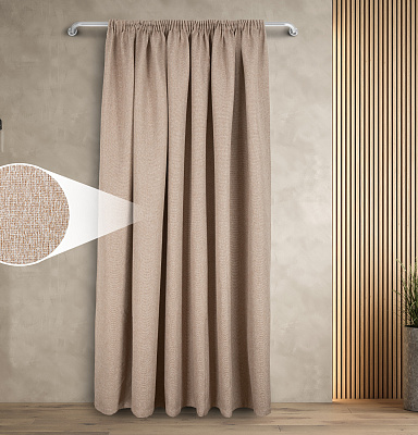 Штора Димаут Рогожка с креплением Шторная тесьма v04 блэкаут