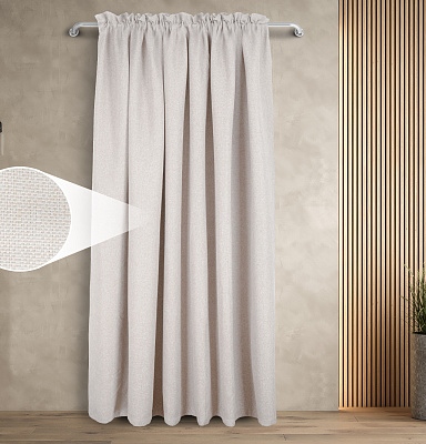 Штора Димаут Рогожка с креплением Кулиса с гребешком v01 блэкаут