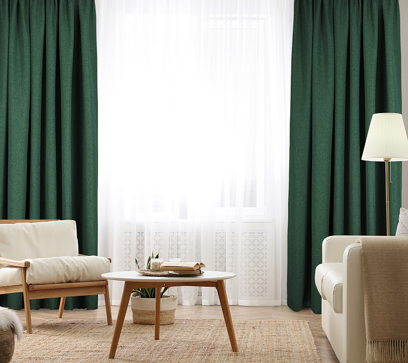 Штора Димаут Рогожка с креплением Петли с липучкой v21. Фото 2