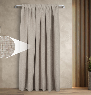 Штора Димаут Рогожка с креплением Кулиса v08 блэкаут