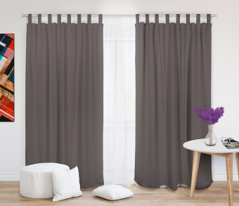 Шторы Премиум светло-коричневые на петлях без липучек. Фото 2