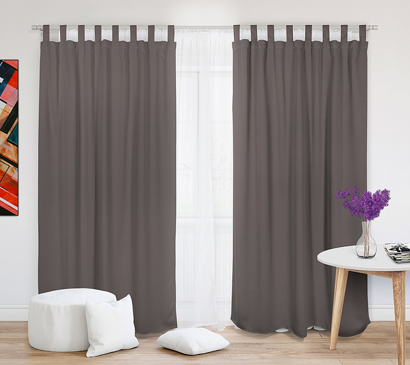 Шторы Премиум светло-коричневые на петлях без липучек. Фото 2