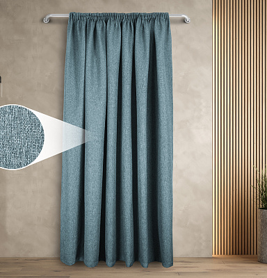 Штора Димаут Рогожка с креплением Шторная тесьма v18 блэкаут