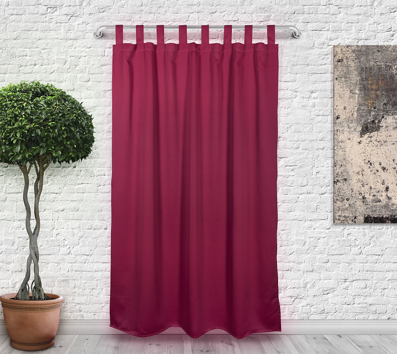 Шторы Премиум рубиновые на петлях без липучек. Фото 3