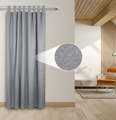 Штора Премиум Рогожка v02 с креплением Петли блэкаут