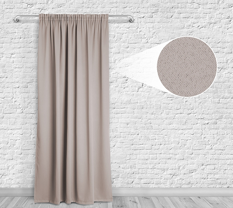 Шторы Премиум бежевые на тесьме. Фото 4