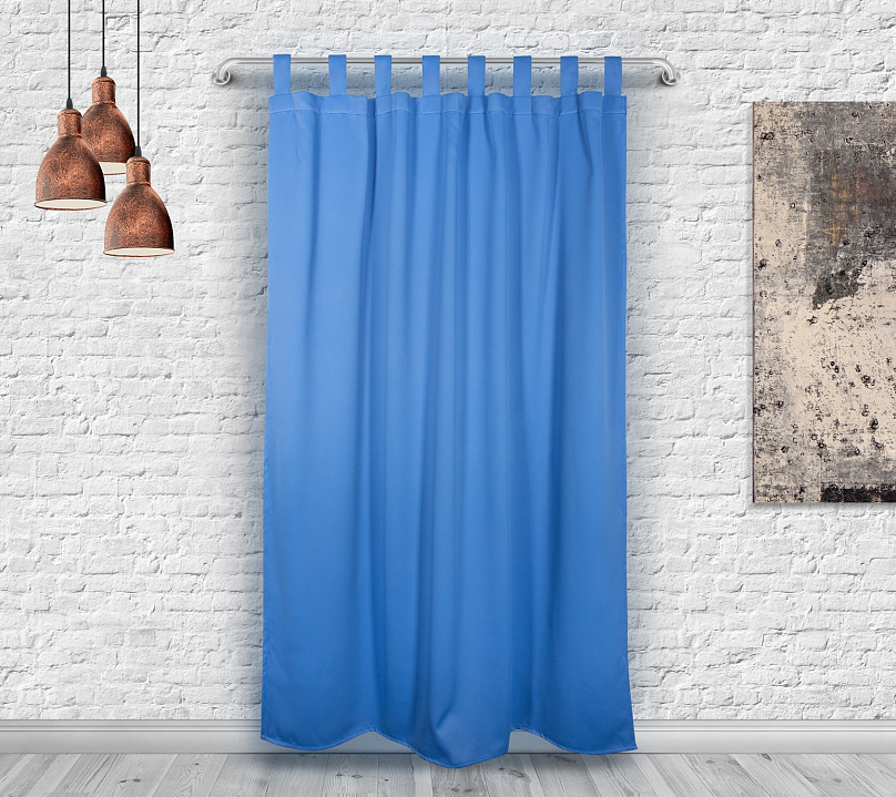 Шторы Премиум синие на петлях без липучек. Фото 3