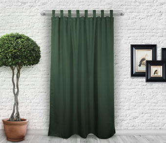 Шторы Премиум темно-зеленые на петлях без липучек. Фото 3
