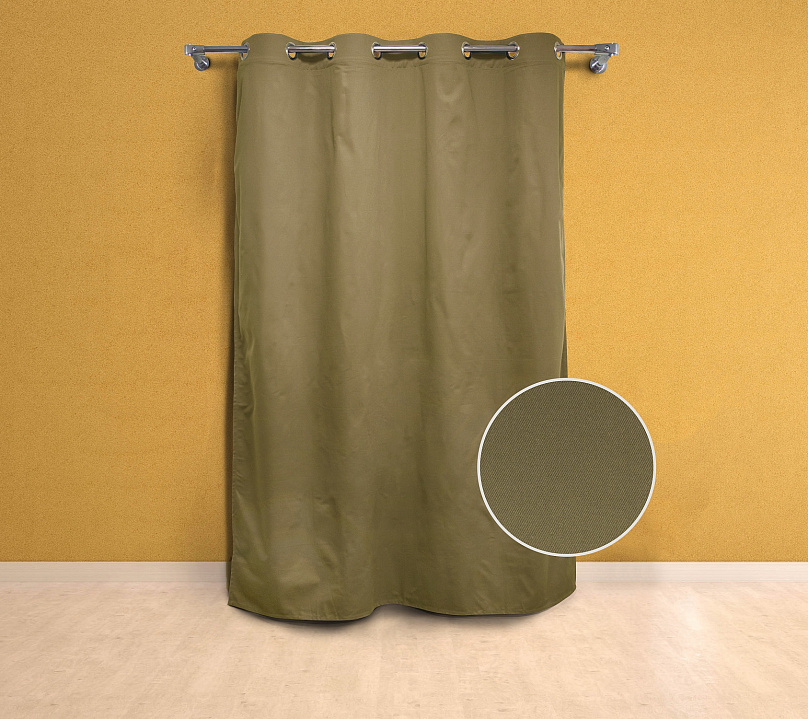 Шторы Эконом бежевые на люверсах. Фото 1