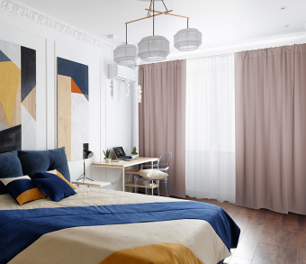 Шторы Премиум персиковые на кулиске. Фото 1