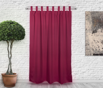 Шторы Премиум рубиновые на петлях на липучках. Фото 3