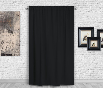 Шторы Премиум черные на кулиске. Фото 3